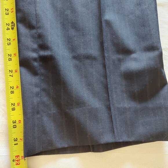 Cambridge Black Pure Wool Pinstripe Pants Blazer Suit Set (XL) (Sz 42 Tall 36W) - Picture 14 of 16